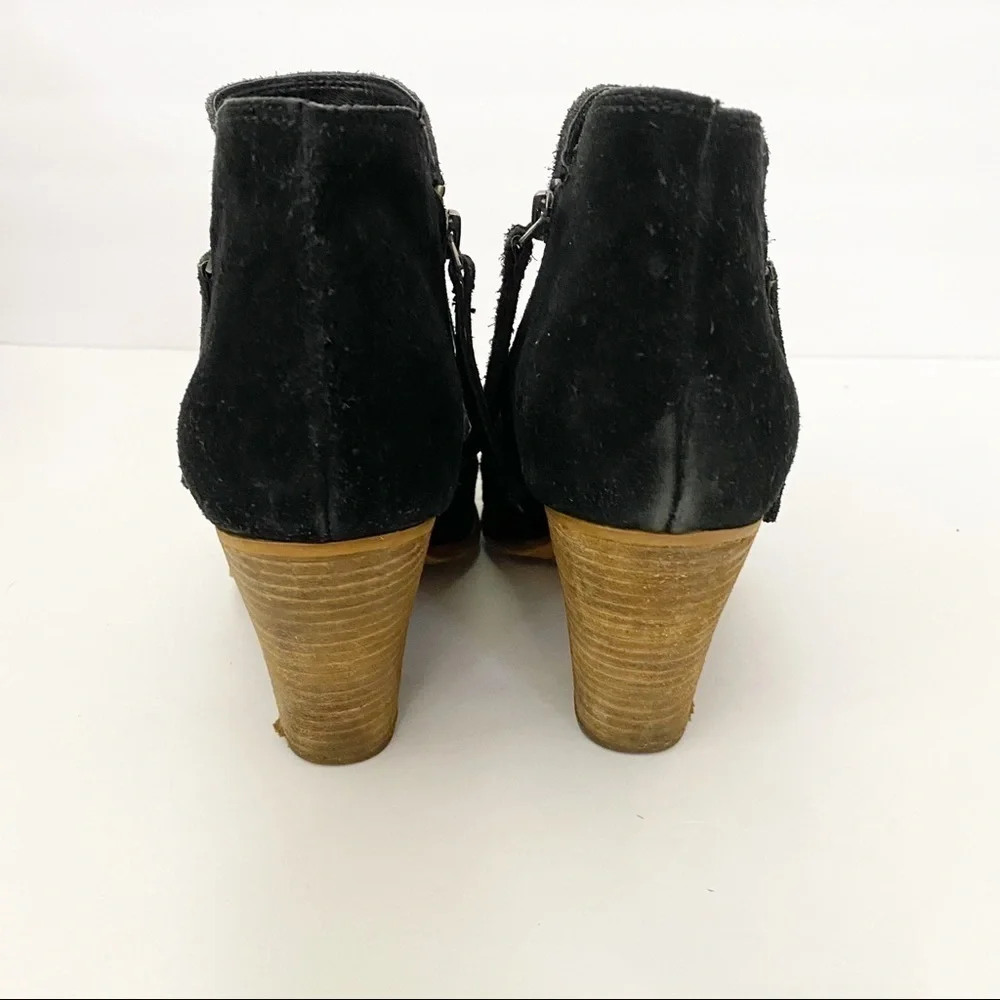 Dolce Vita Double Zipper Black Jaida Suede Booties